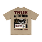 275GSM Women's Raw-Edge Pigment-Wash T-shirt khaki