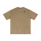 275GSM Women's Raw-Edge Pigment-Wash T-shirt khaki