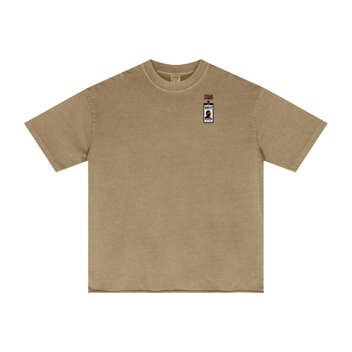 275GSM Women's Raw-Edge Pigment-Wash T-shirt khaki