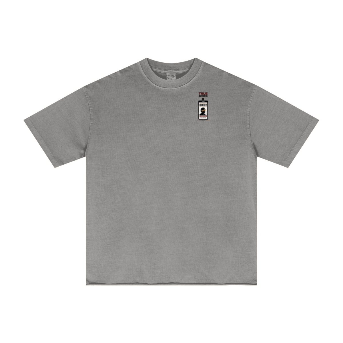 275GSM Women's Raw-Edge Pigment-Wash T-shirt Light grey