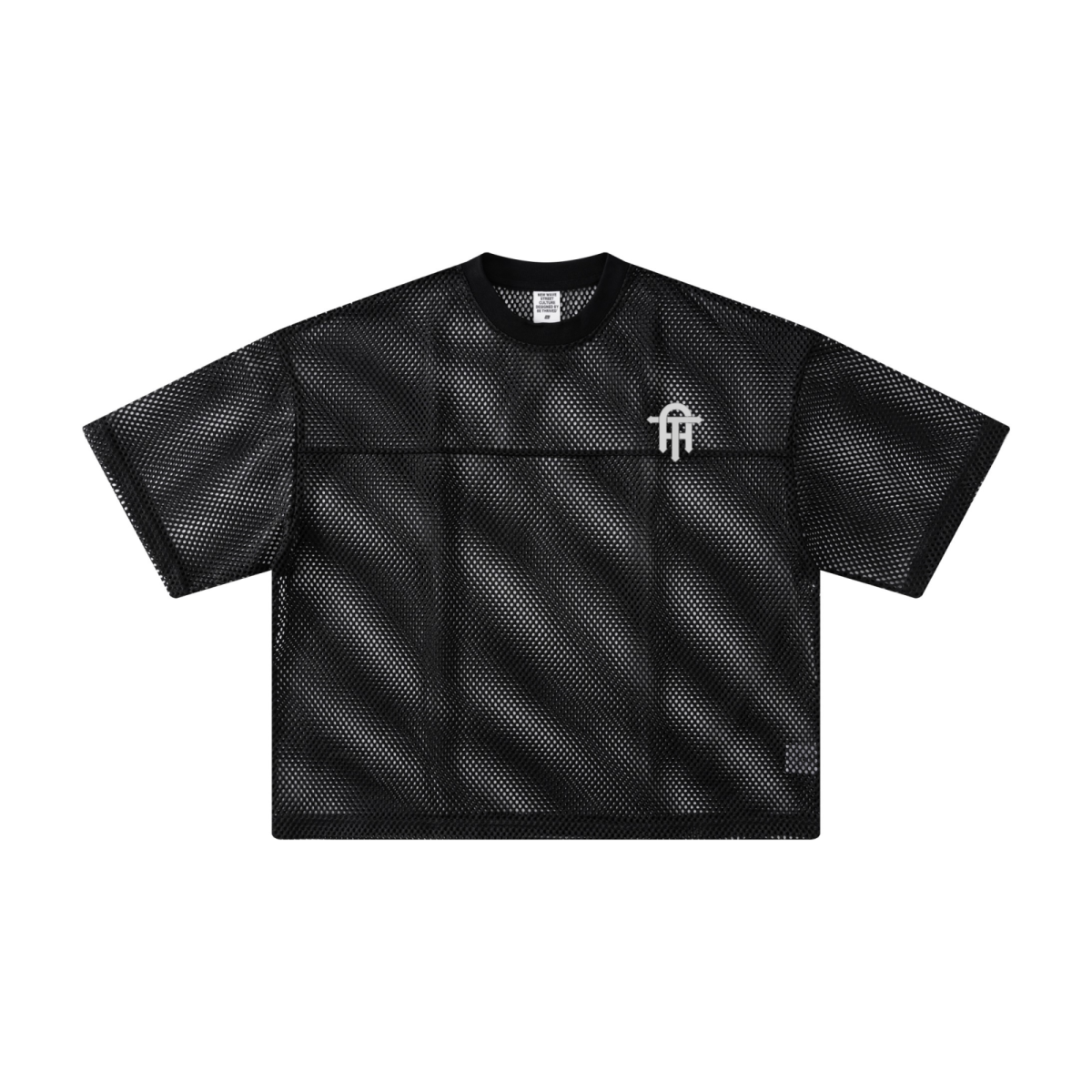 240GSM Men’s Boxy-Fit Mesh Layering T-Shirt Black