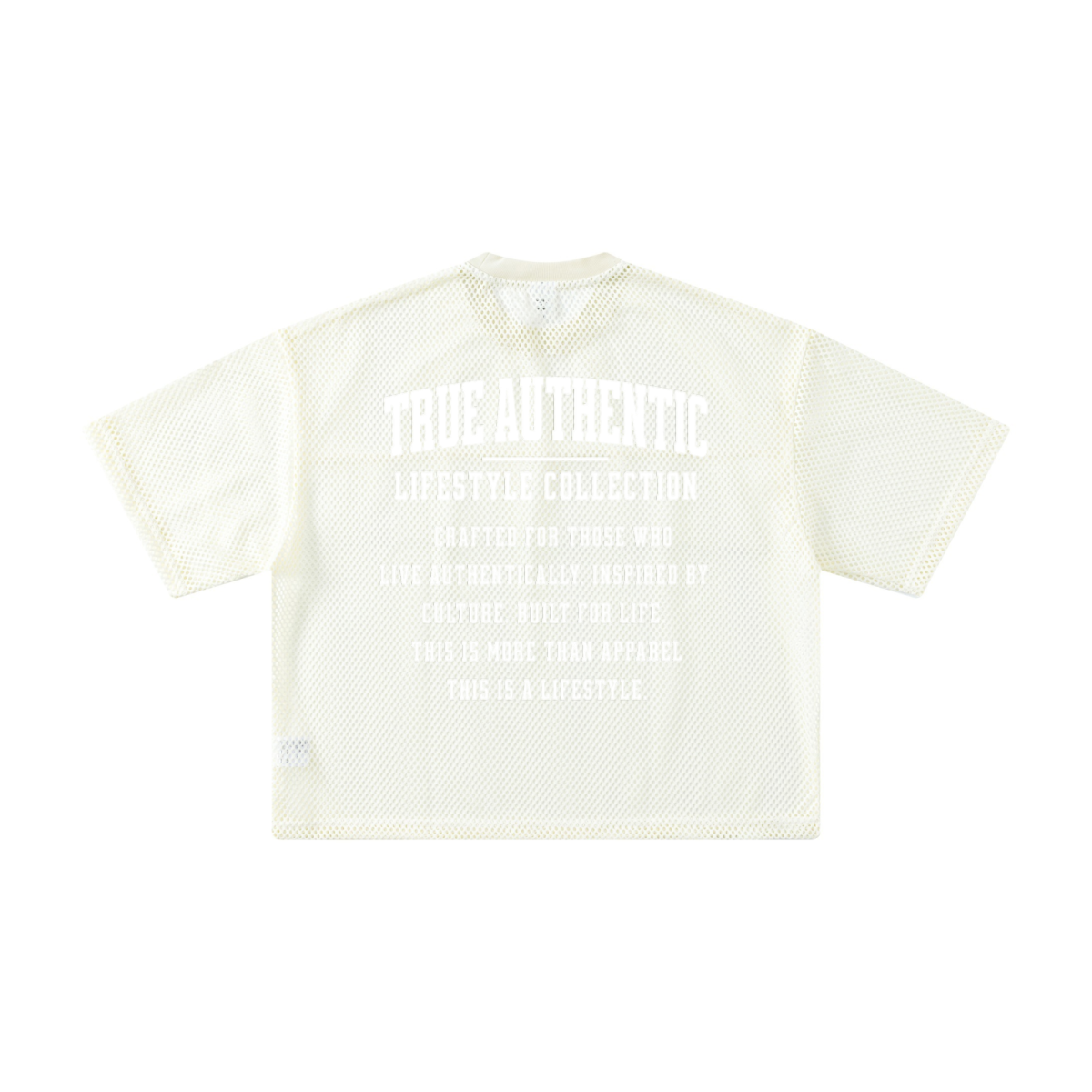 240GSM Men’s Boxy-Fit Mesh Layering T-Shirt Off White