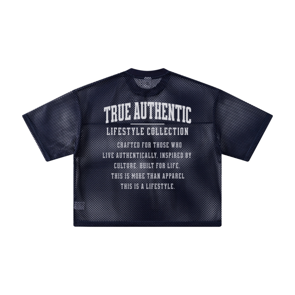 240GSM Men’s Boxy-Fit Mesh Layering T-Shirt Royal Blue