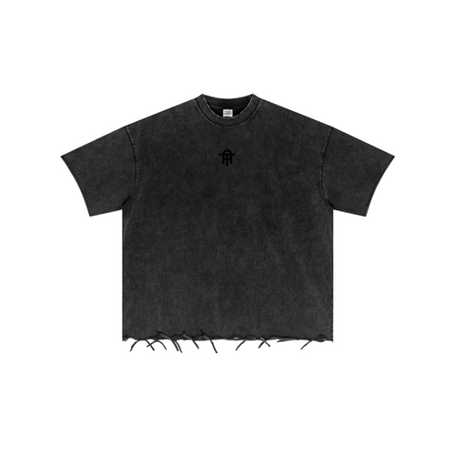 Foundation 310GSM Washed Cotton T-Shirt – T-Shirt Vintage Black product view 2