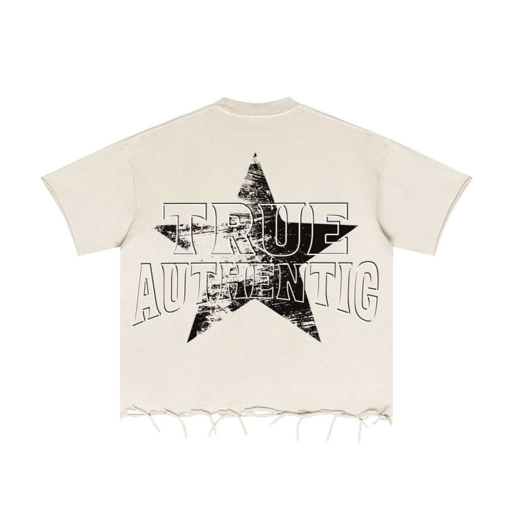 310GSM Unisex Washed 100% Cotton T-Shirt Vintage Beige