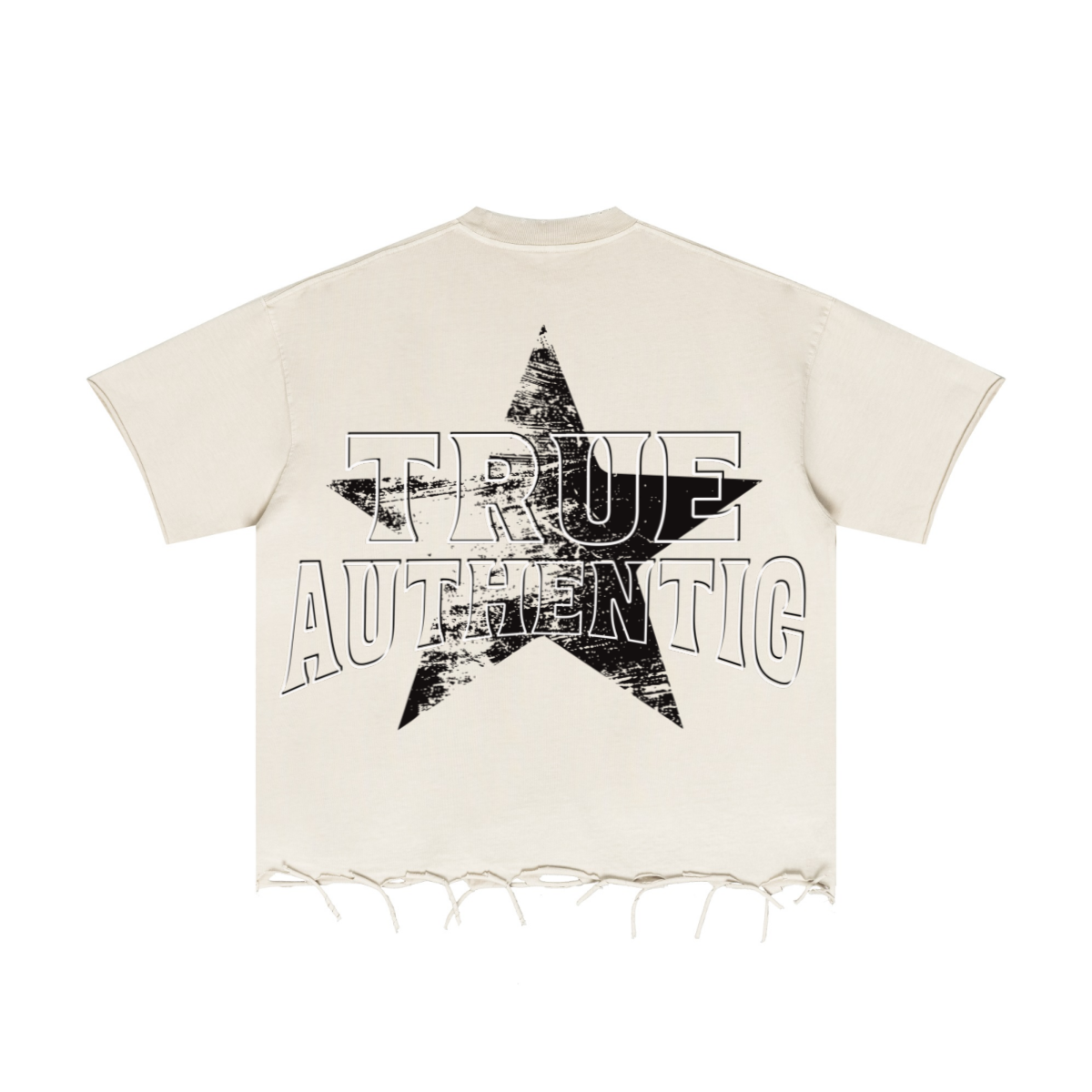 310GSM Unisex Washed 100% Cotton T-Shirt Vintage Beige