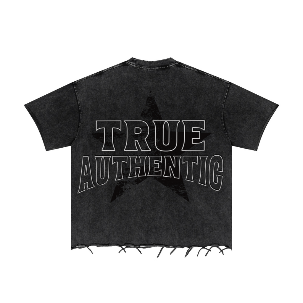 310GSM Unisex Washed 100% Cotton T-Shirt Vintage Black