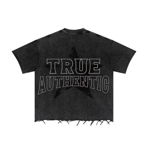 Foundation 310GSM Washed Cotton T-Shirt – T-Shirt Vintage Black product view 1