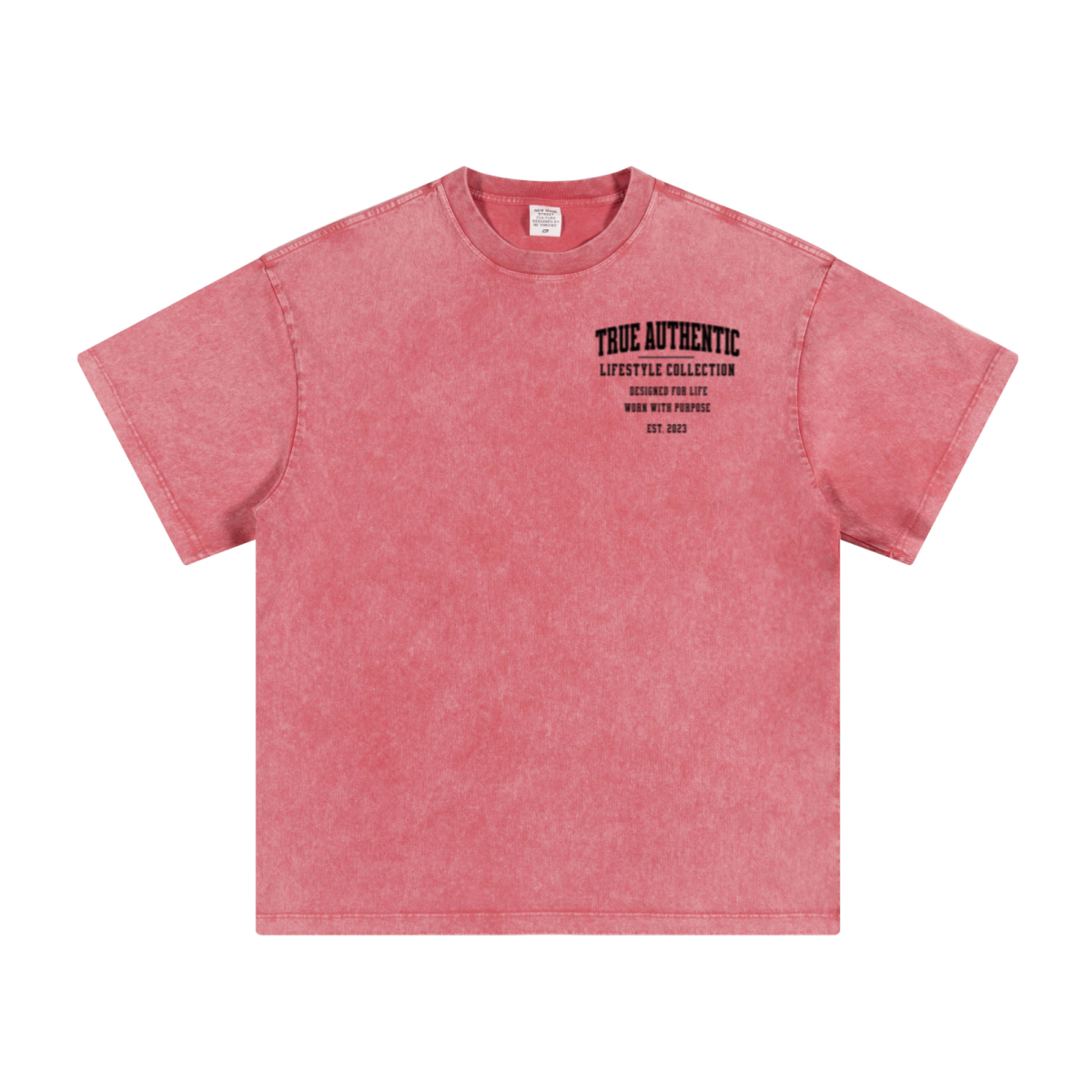 260GSM Men's Heavyweight Handcrafted Batik Dyeing T-shirt Sakura Pink