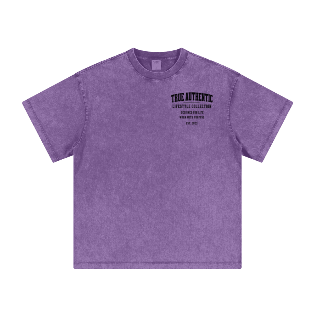 260GSM Men's Heavyweight Handcrafted Batik Dyeing T-shirt Purple