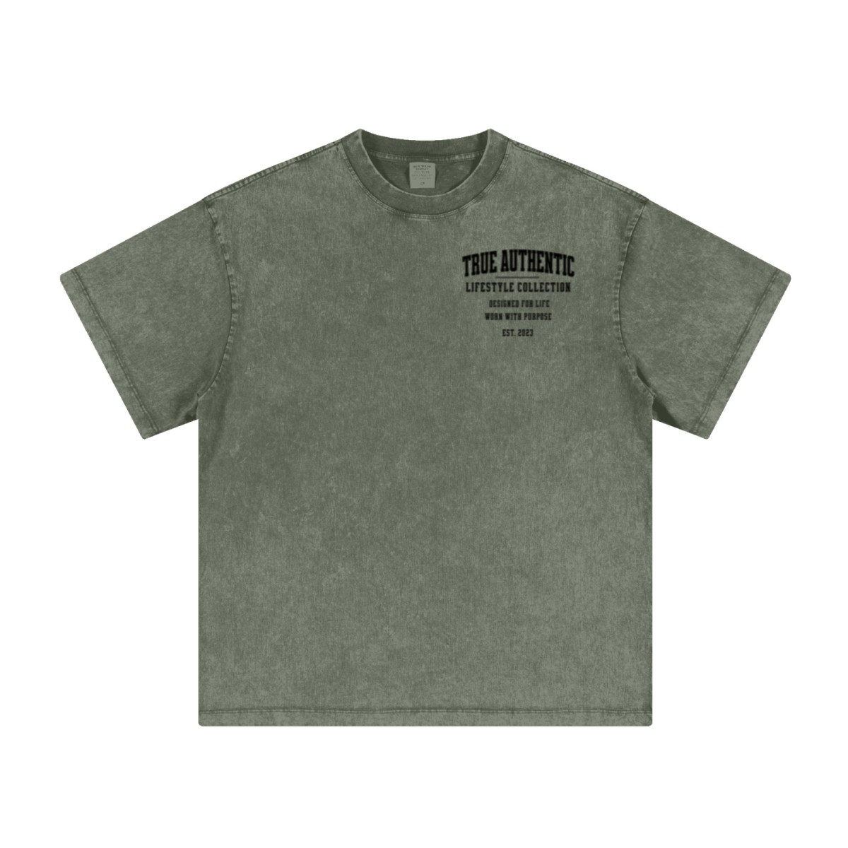 260GSM Men's Heavyweight Handcrafted Batik Dyeing T-shirt Green