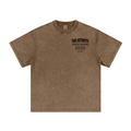 260GSM Men's Heavyweight Handcrafted Batik Dyeing T-shirt Coffee Brown