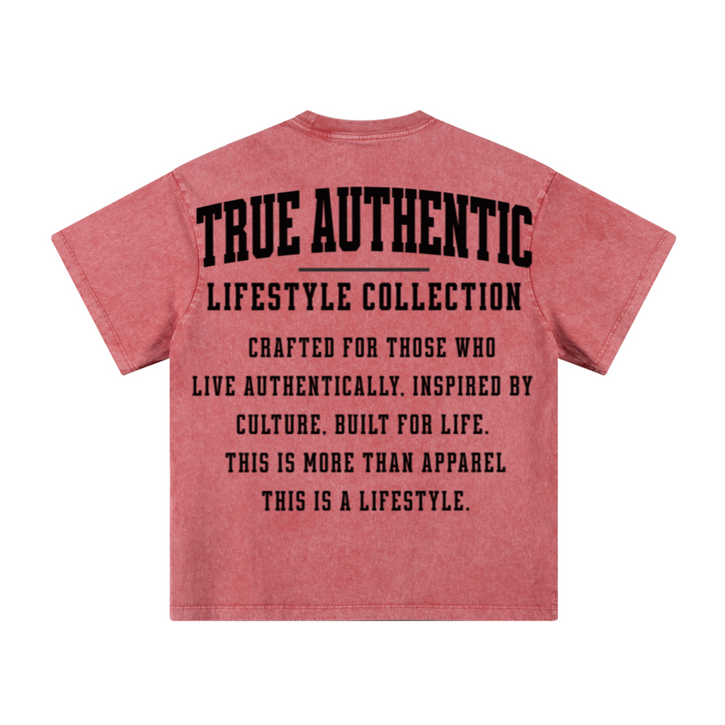 260GSM Men's Heavyweight Handcrafted Batik Dyeing T-shirt Sakura Pink