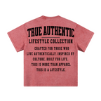 260GSM Men's Heavyweight Handcrafted Batik Dyeing T-shirt Sakura Pink