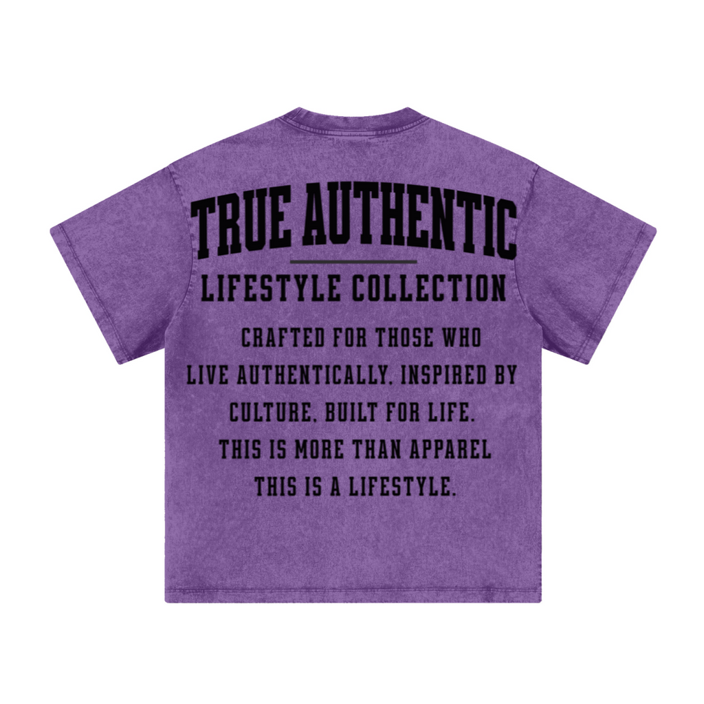 260GSM Men's Heavyweight Handcrafted Batik Dyeing T-shirt Purple