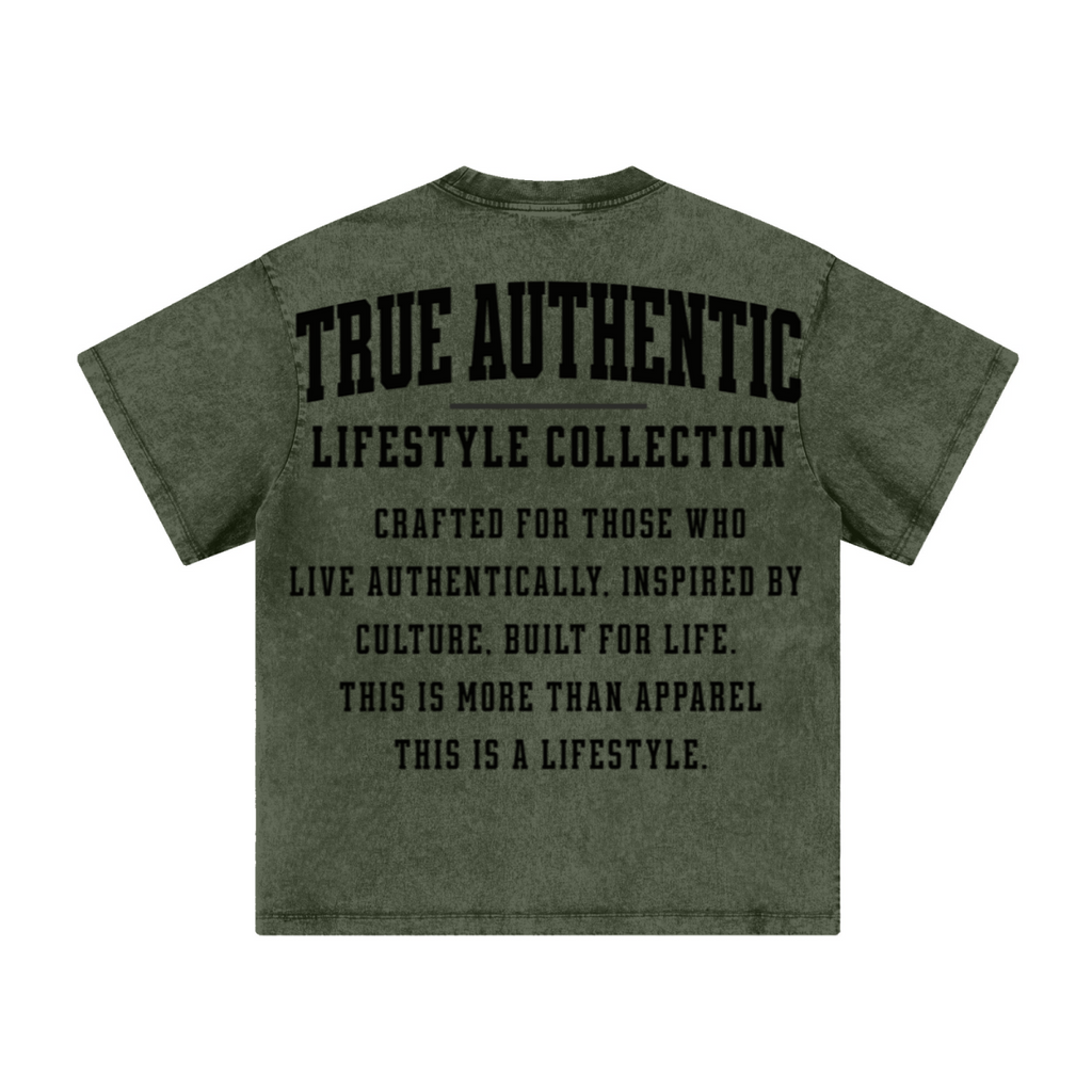 260GSM Men's Heavyweight Handcrafted Batik Dyeing T-shirt Green