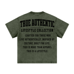 260GSM Men's Heavyweight Handcrafted Batik Dyeing T-shirt Green