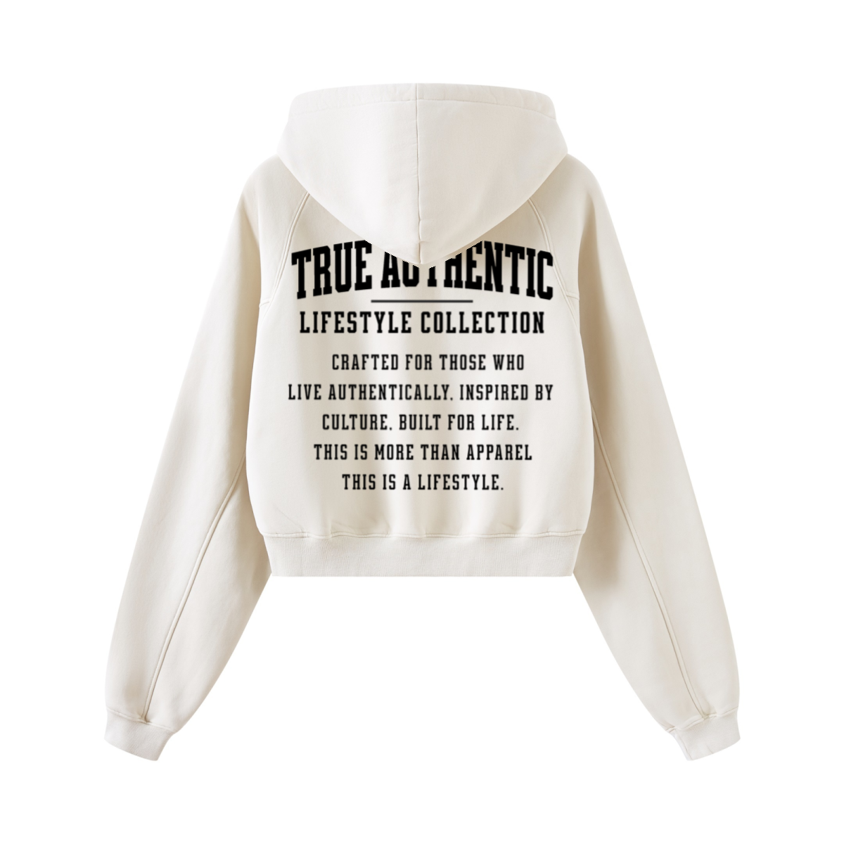 400GSM Women’s Retro-Wash Raglan Cropped Hoodie Gray Apricot