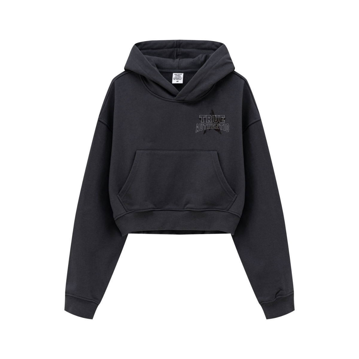 445GSM Women’s Cropped French Terry Hoodie Carbon Gray
