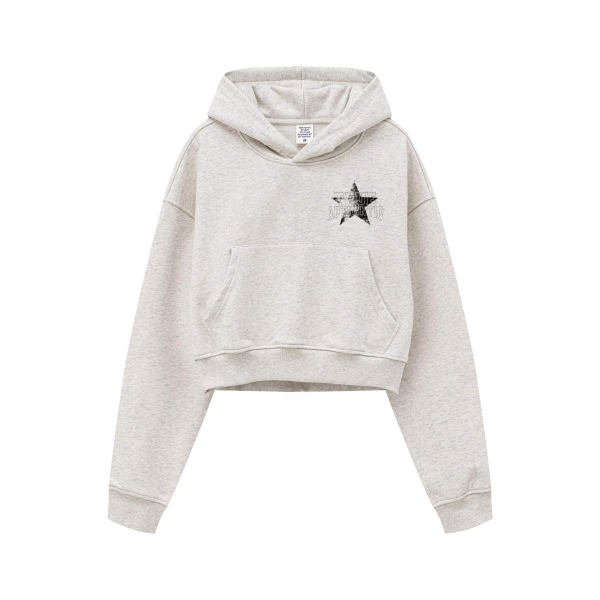 445GSM Women’s Cropped French Terry Hoodie Oatmeal Gray
