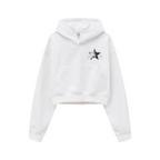 445GSM Women’s Cropped French Terry Hoodie Ivory White
