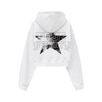 445GSM Women’s Cropped French Terry Hoodie Ivory White