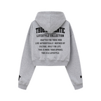 445GSM Women’s Cropped French Terry Hoodie Marled Gray