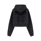 445GSM Women’s Cropped French Terry Hoodie Carbon Gray