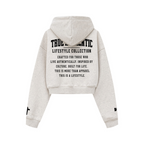 445GSM Women’s Cropped French Terry Hoodie Oatmeal Gray