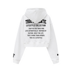 445GSM Women’s Cropped French Terry Hoodie Ivory White