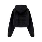 445GSM Women’s Cropped French Terry Hoodie Reactive Black