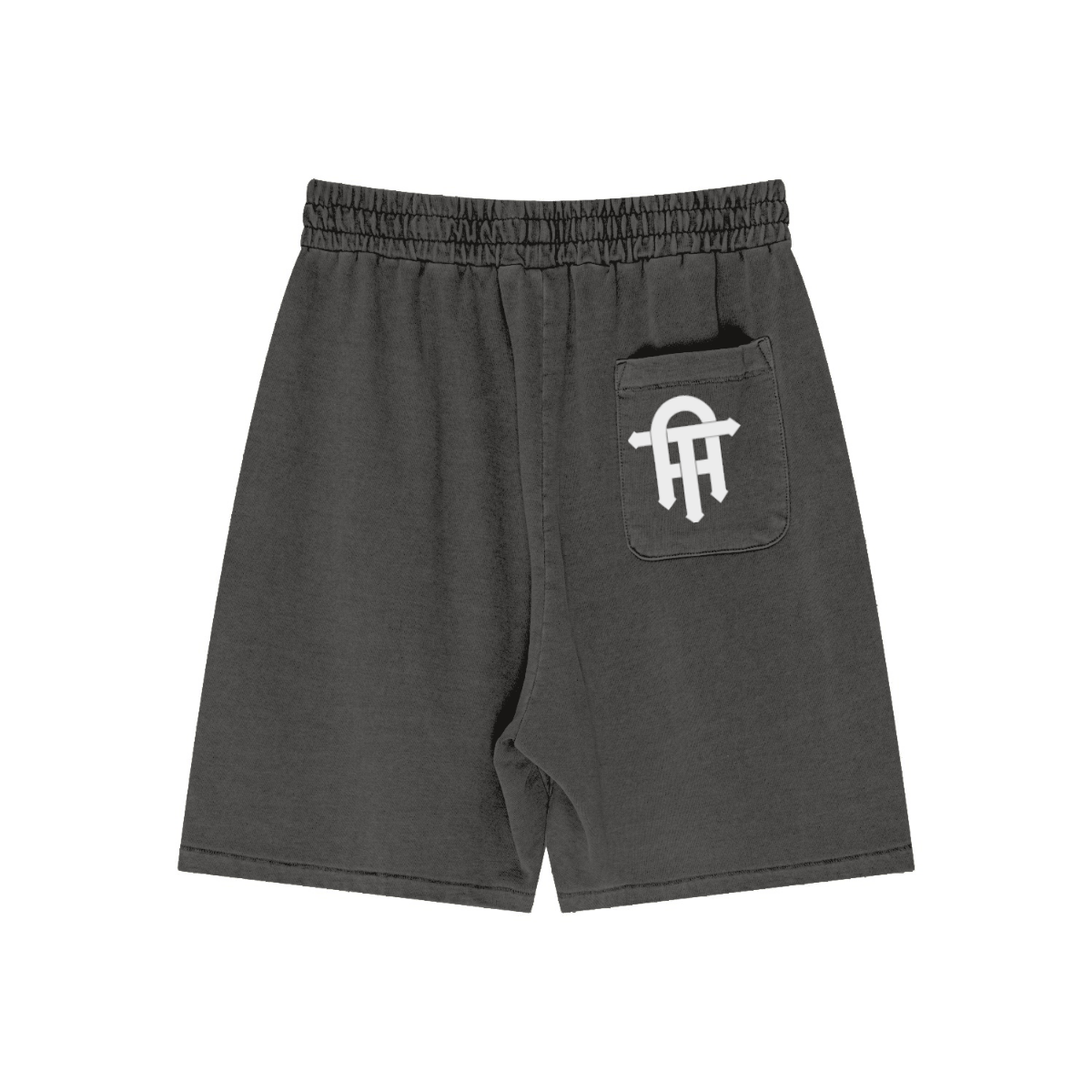 330GSM Men's Vintage-Wash Pigment-Dyed Cotton Shorts Dark Grey