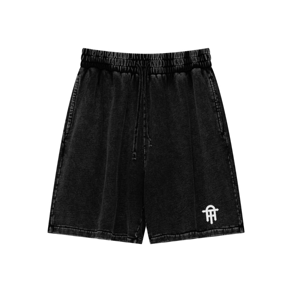 330GSM Men's Vintage-Wash Pigment-Dyed Cotton Shorts Snow Wash