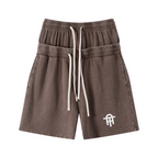 320GSM Heavyweight Cotton Slub Snow Wash Relaxed Fit Shorts Vintage Dark Brown