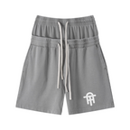 320GSM Heavyweight Cotton Slub Snow Wash Relaxed Fit Shorts Vintage Heather Gray