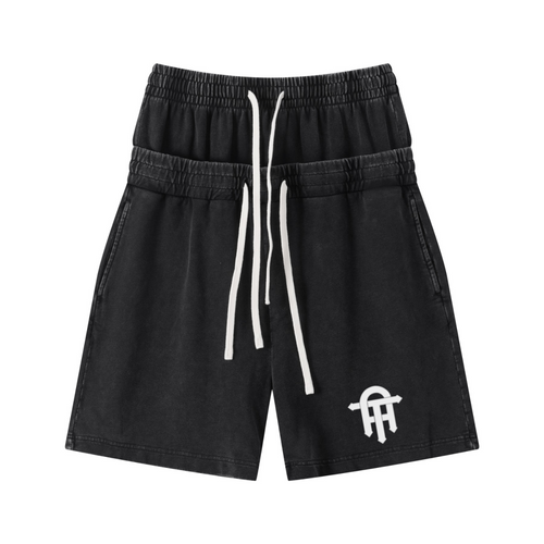 Foundry 320GSM Snow-Wash Cotton Shorts – Vintage Black – Shorts Vintage Black product view 1