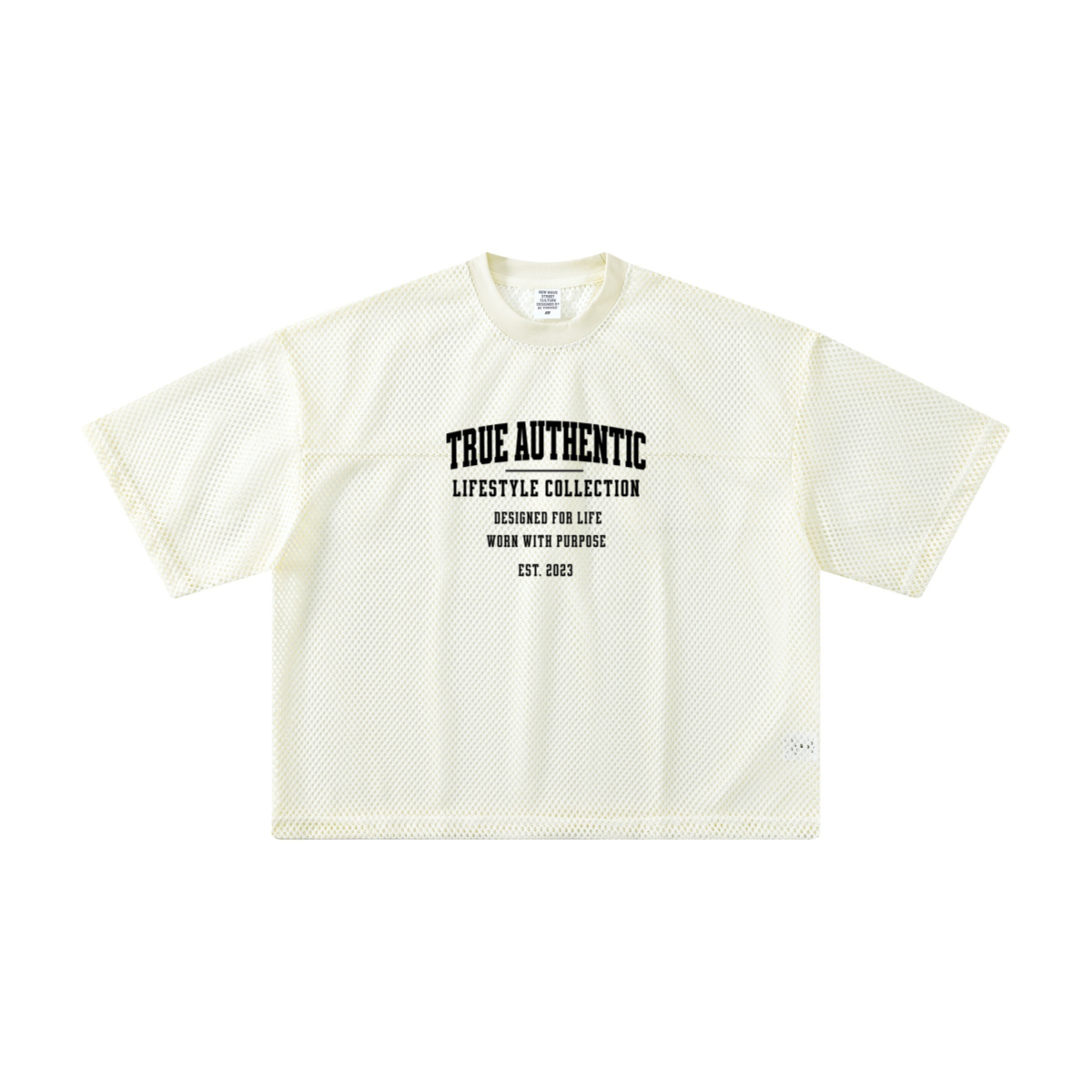 240GSM Men’s Boxy-Fit Mesh Layering T-Shirt Off White