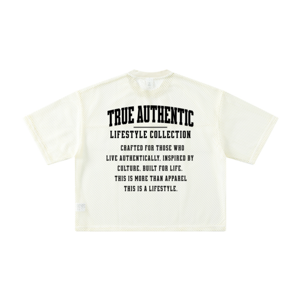 240GSM Men’s Boxy-Fit Mesh Layering T-Shirt Off White