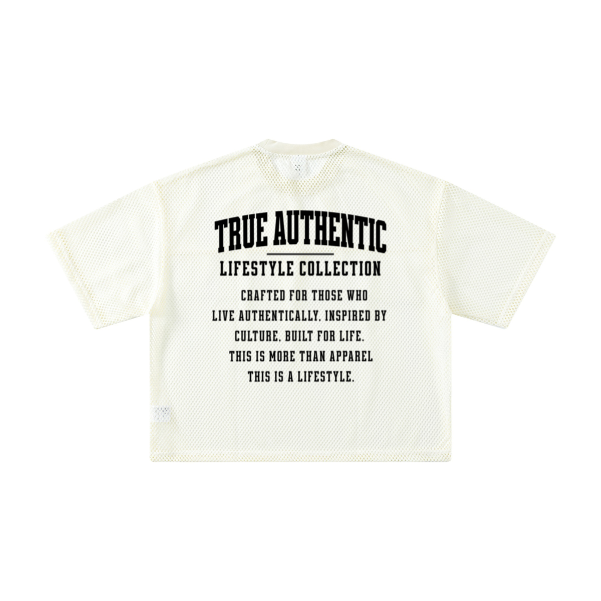 240GSM Men’s Boxy-Fit Mesh Layering T-Shirt Off White