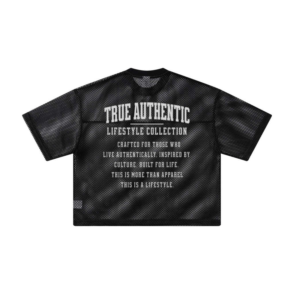 240GSM Men’s Boxy-Fit Mesh Layering T-Shirt Black