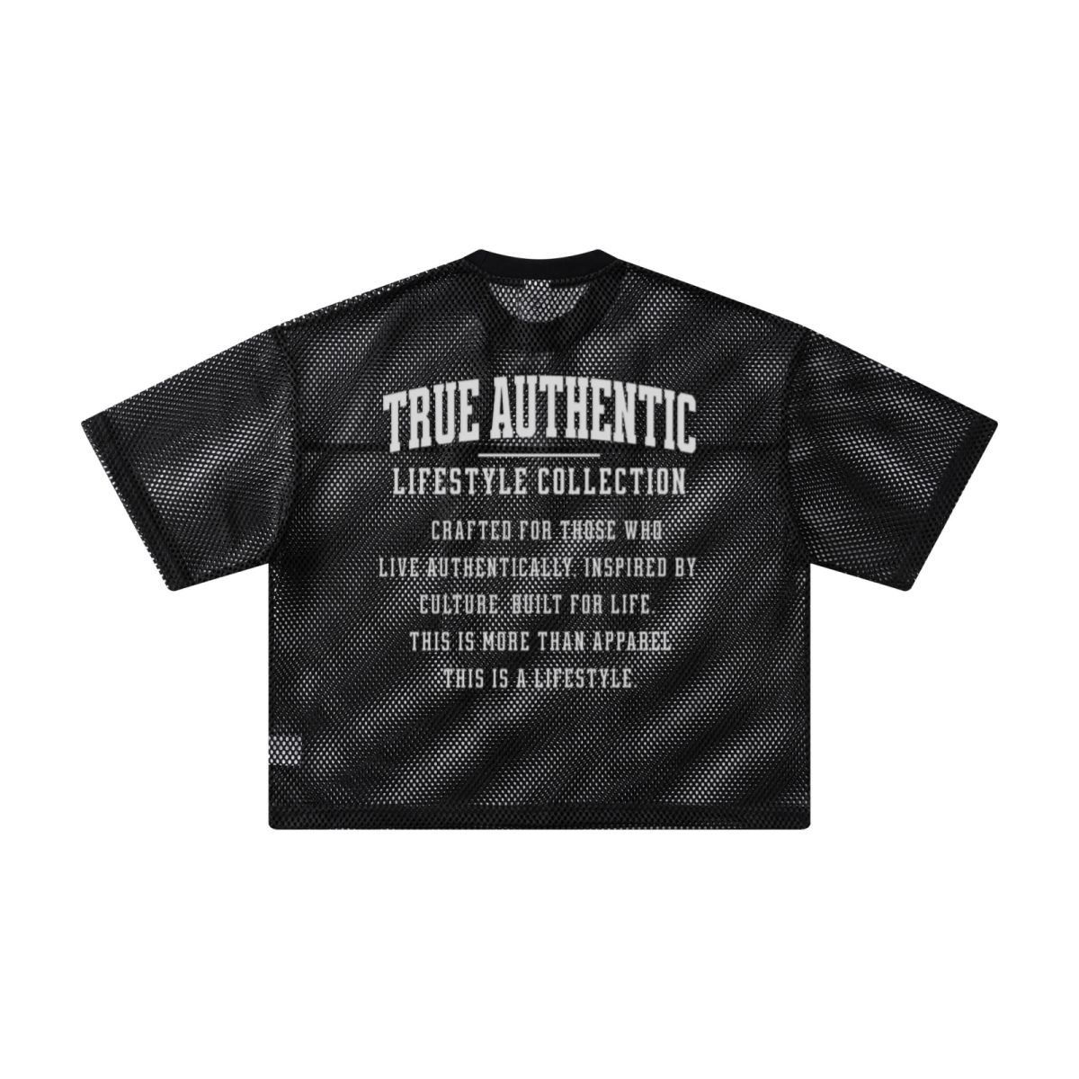 240GSM Men’s Boxy-Fit Mesh Layering T-Shirt Black