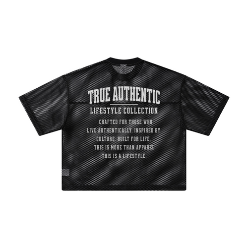 240GSM Men’s Boxy-Fit Mesh Layering T-Shirt Black
