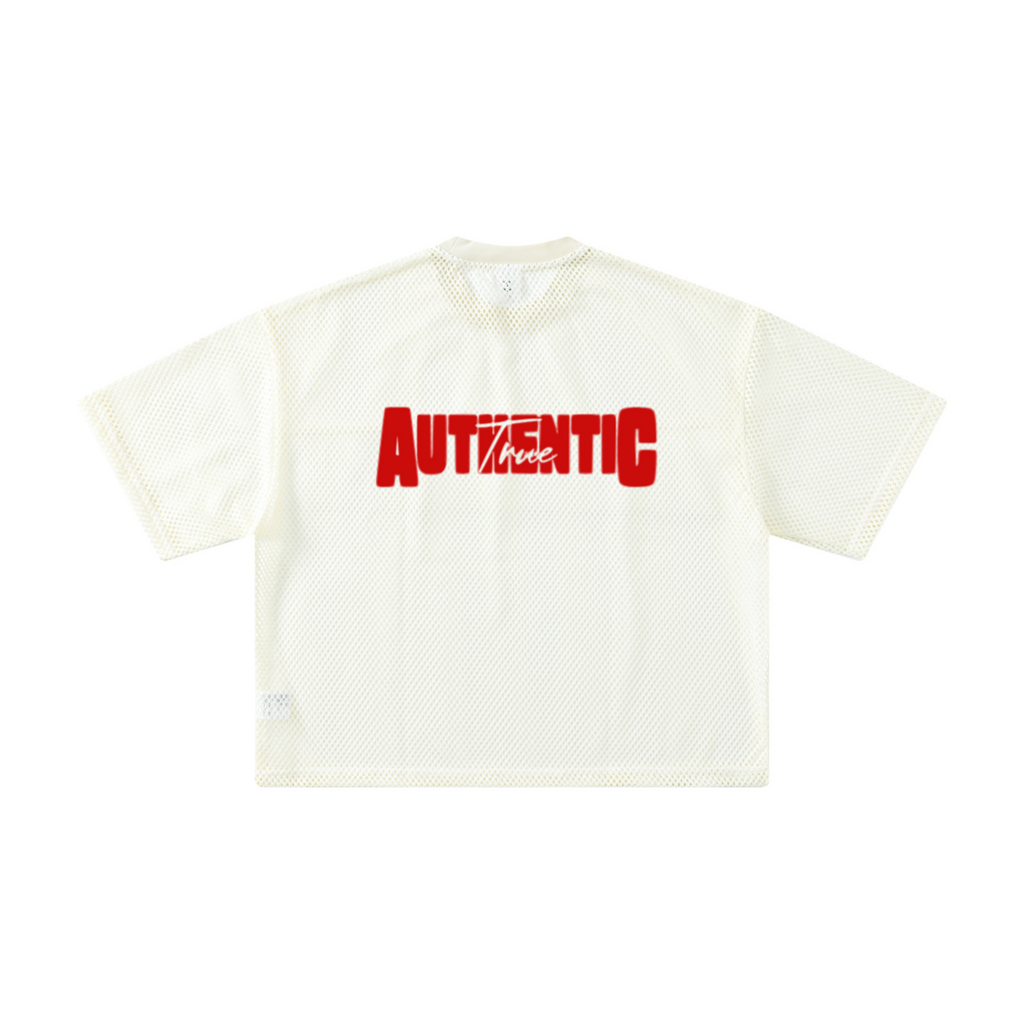 240GSM Men’s Boxy-Fit Mesh Layering T-Shirt Off White
