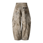 270GSM Men's Cotton Twill Denim Print Loose Fit Pants Mustard Yellow