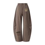320GSM Heavyweight Cotton Slub Snow Wash Curved Leg Pants Vintage Dark Brown