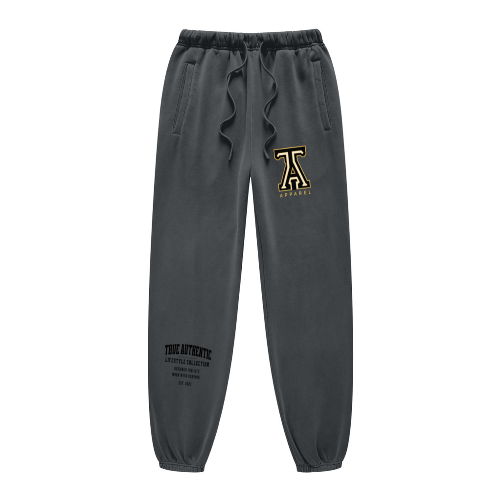 400GSM Unisex Heavyweight Pigment-Wash Pants Dark Grey