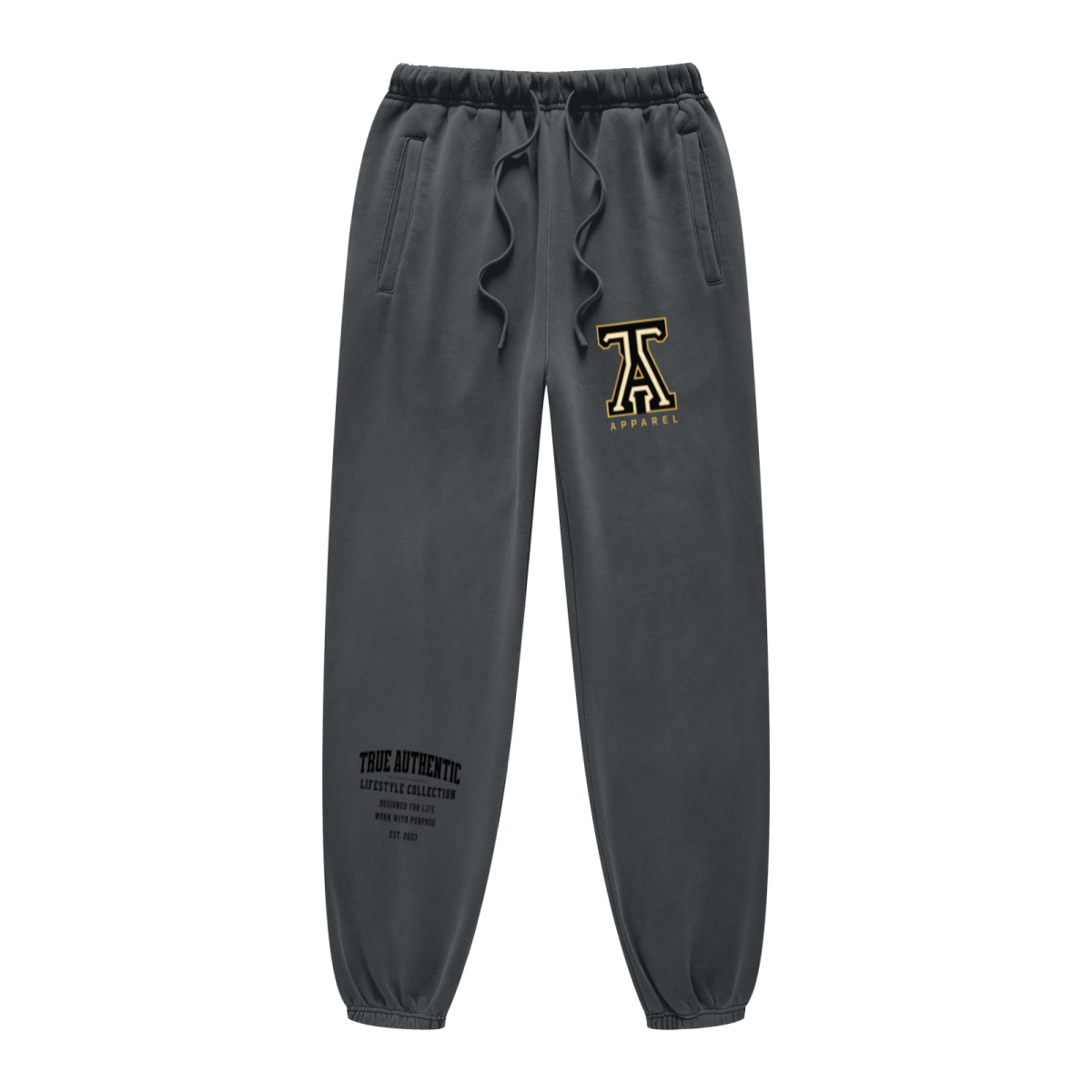 400GSM Unisex Heavyweight Pigment-Wash Pants Dark Grey