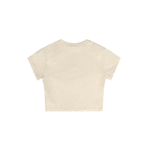 235GSM Women's Washed Stretch Cotton Slim T-shirt Vintage Beige