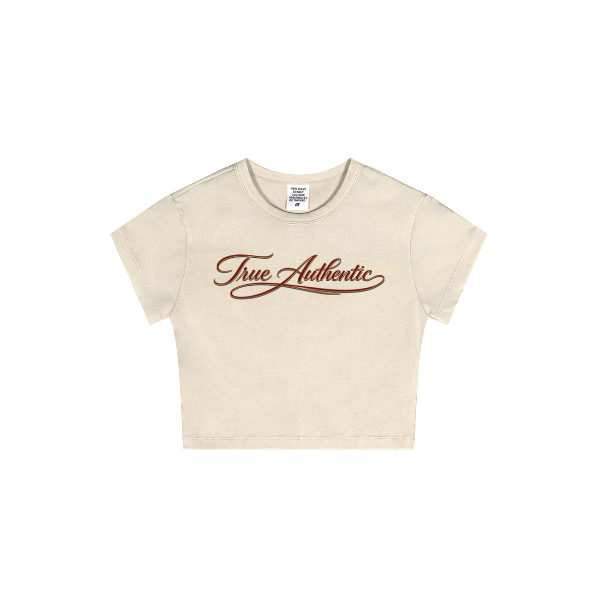 235GSM Women's Washed Stretch Cotton Slim T-shirt Vintage Beige