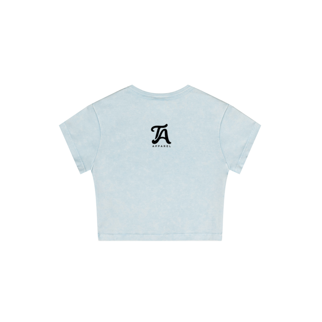 235GSM Women's Washed Stretch Cotton Slim T-shirt Sky Blue